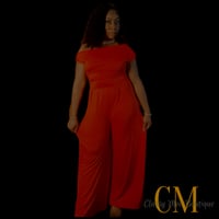 Image 2 of Cold Shoulder Ruched Wide Leg Jumpsuit