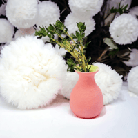 Image 1 of Mini Pink Vase With Green Lip