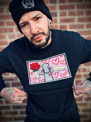 Image of Bleeding hearts crewneck. Archer valentine X ChrisRWK collab