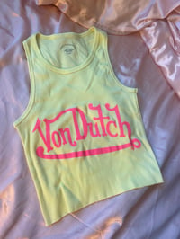 Image 2 of Von Dutch  Lemon Tank Top Pink Logo