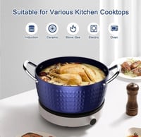 Image 4 of Casserole Dish, Induction Saucepan With Lid, 24cm 2.2L Stock Pots Non Stick 