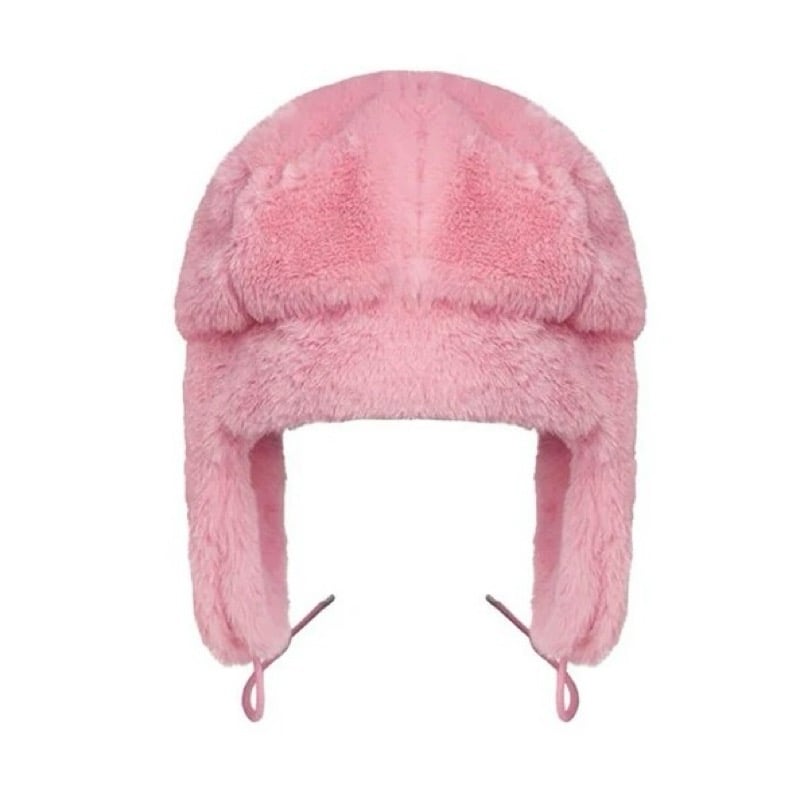 Fuzzy Pink Ushanka Hat 