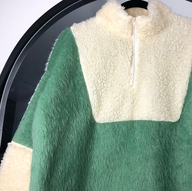 PRE MADE Sage Green Faux Fur Jumper 