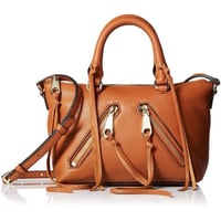 Image 1 of REBECCA MINKOFF micro moto genuine leather brown mini handbag