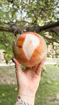 Image 1 of XL GREEN CARNELIAN SPHERE -MADAGASCAR- A