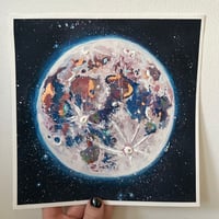 Image 2 of Limited edition embellished “the moon” fine art print