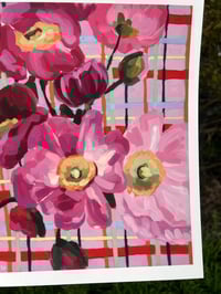 Image 3 of Plaid Poppies Print