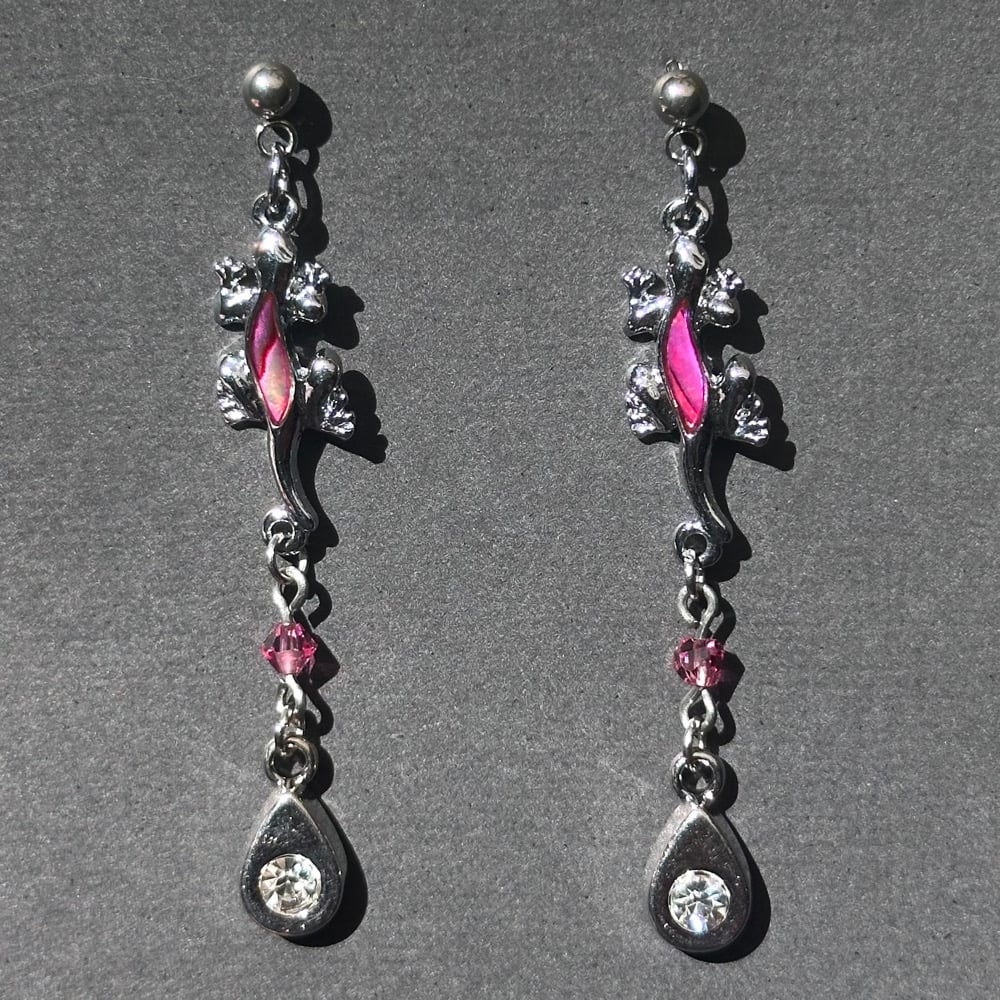 Image of abalone lizard earrings