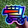 Buffalo Wagon Glitter Sticker