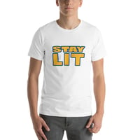 Image 3 of STAY LIT GOLD/BLUE Short-Sleeve Unisex T-Shirt