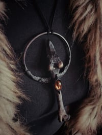 Image 3 of Amber, obsidian & bone 