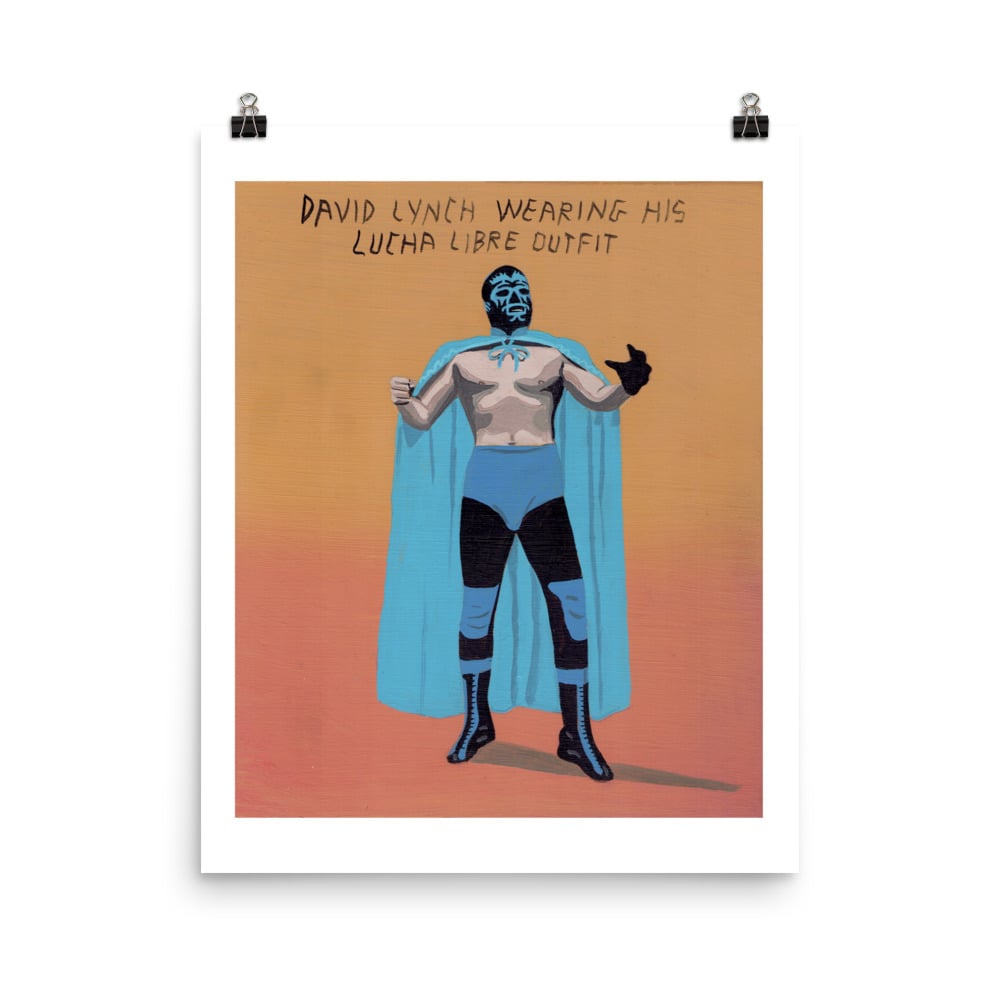 Image of DAVID WEARING HIS LUCHA LIBRE OUTFIT POSTER