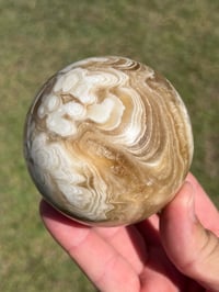Image 1 of Amber Calcite Sphere | #2972