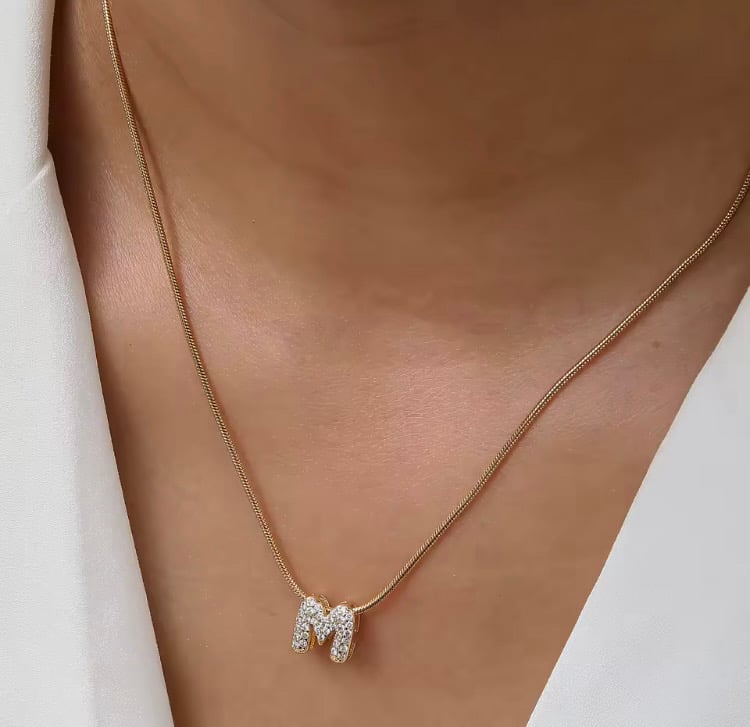 Image of Mini initial pendant necklace