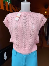 Image 2 of 80’s Pink Crochet Jumper M/L