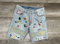 Image 1 of Unxccepted 1 of 1 denim shorts paint