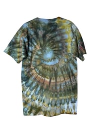 Image 7 of M Adult Combed Cotton Tee in Forest Spiral Ice Dye