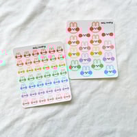 Image 1 of Rainbow Lined Bunny Stickers
