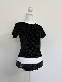 Image 1 of Vintage velvet black t shirt // M 