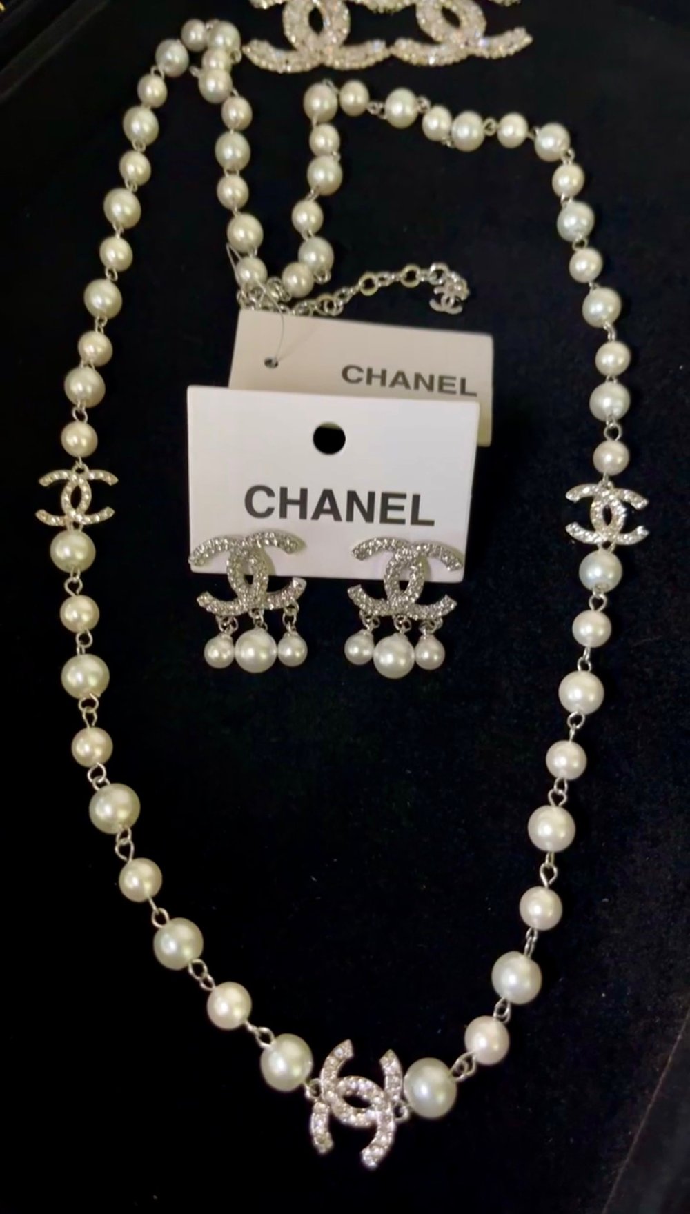 CC gold plated Silver Pearl Necklace 
