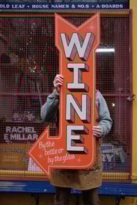 ‘By the Bottle or the Glass’ Cut Out Sign