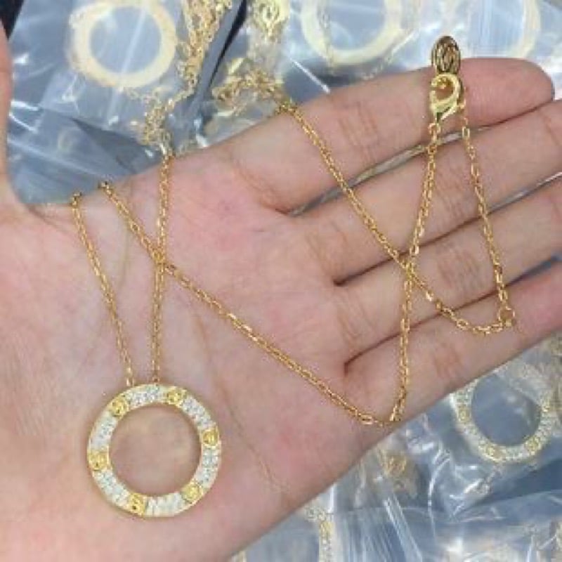 Carti** Gold plated love necklace (rhinestone)