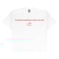 Image 3 of White “Footprints” Drop Shoulder T-Shirt