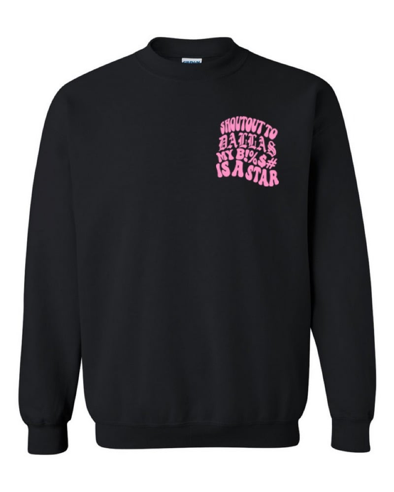 Image of DALLAS STAR CREWNECK (BLK/PNK)