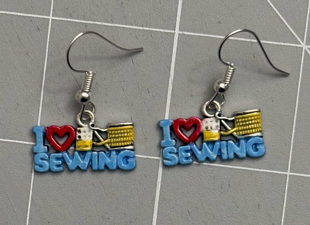 Image of I Love Sewing Earrings