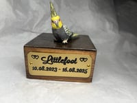 Image 16 of Custom Engraved Cockatiel Bird Mini Keepsake Urn Handpainted To Your Photo Pet Portrait