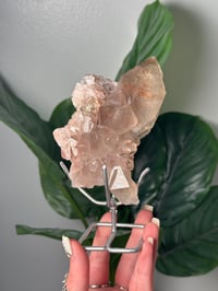 Image 3 of  SMOKEY RUTILE IN QUARTZ CLUSTER ON STAND B