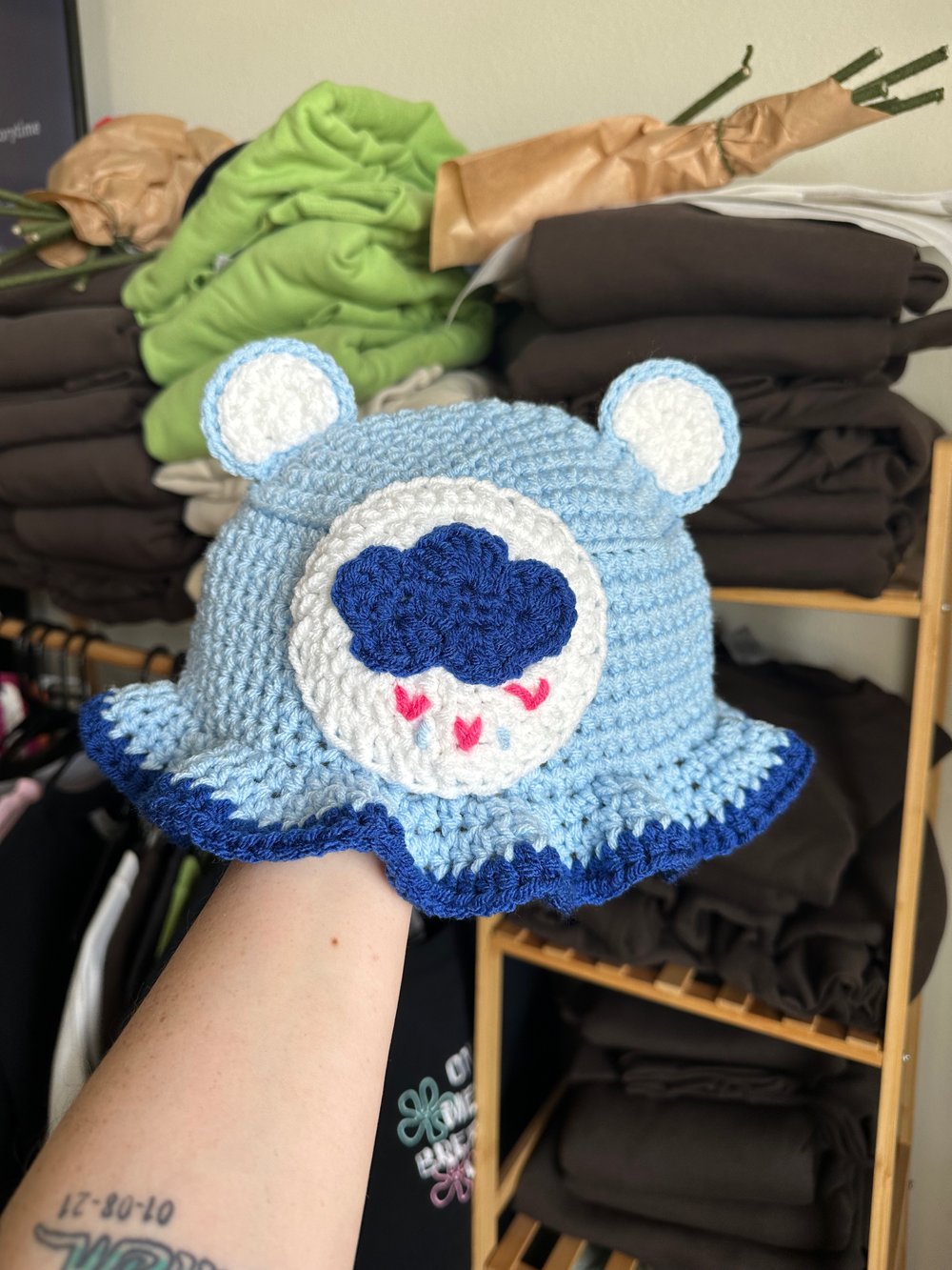 Image of Grumpy Bear inspired Bucket Hat