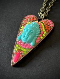 Image 2 of On hold Buddha Heart Necklace - Turquoise 