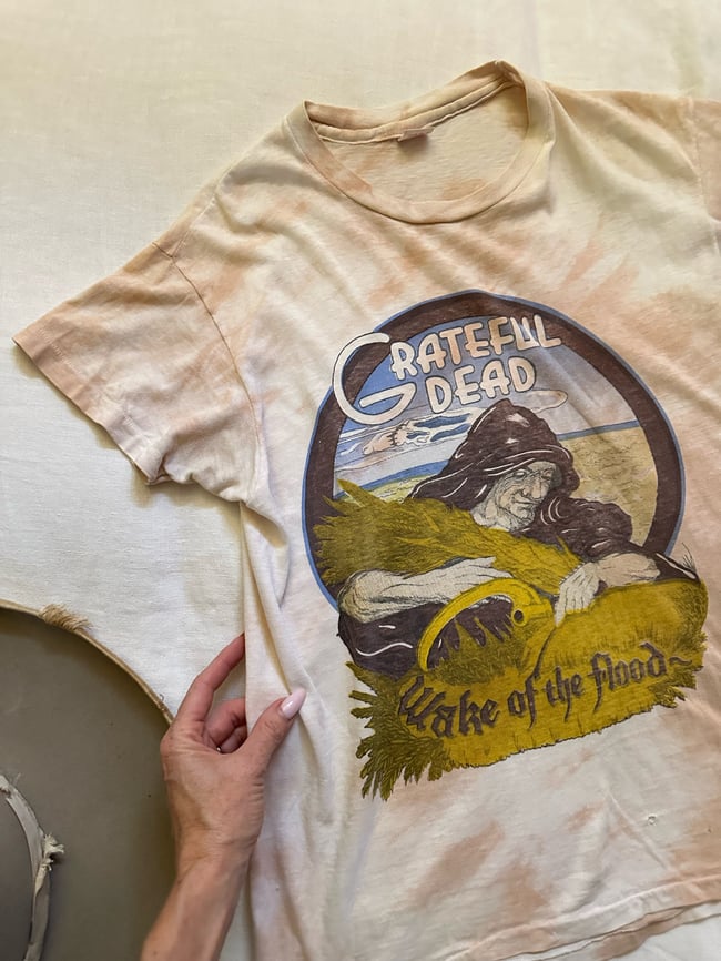 early 1970s Grateful Dead wake of the flood concert tour t shirt band tee