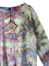 Image 3 of 3XL Ladies Long-Sleeve Stretch Tee in Spring Watercolor Ice Dye