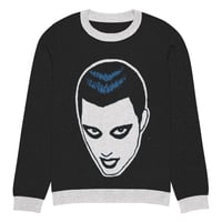 Image 7 of Oh My Goth White Trim Knitted crew neck sweater