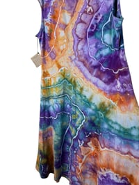 Image 6 of XL Stretch Knit Fit and Flare Midi Dress in Geode Ice Dye