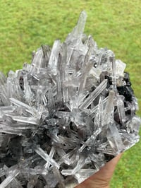 Image 23 of Laser Quartz Cluster In A Bed Of Hematite #1808