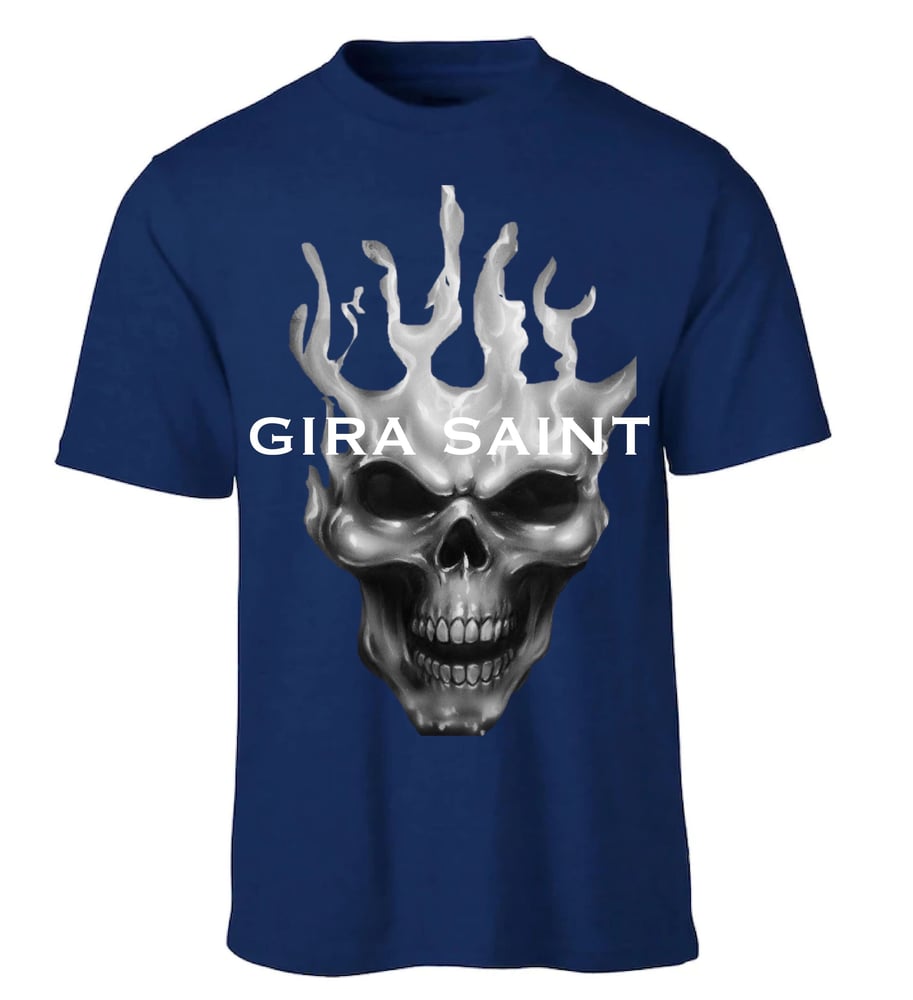 Image of Navy Blue Ghost Skull T-shirt 
