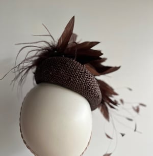 Image of Chocolate brown straw percher