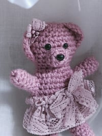 Image 2 of Knitted photoshooting cuddly toy for photoshoot | lady teddy bear | dark dusty pink