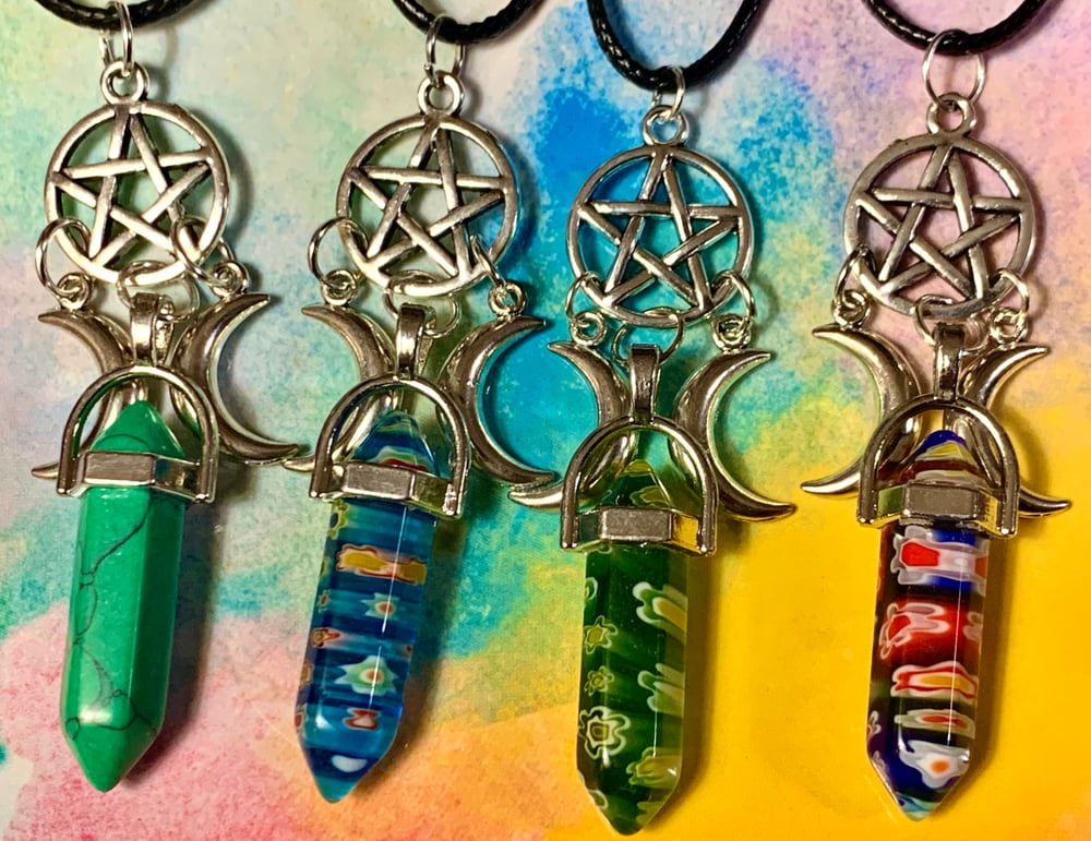Image of Triple Goddess Bullet Pendant Necklaces