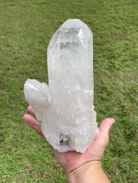 Image 25 of Etched Face Clear Quartz Statement Piece #1068