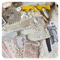 Image 3 of Vintage french lace sewing notions pouch.