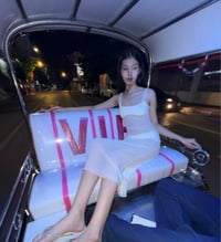 Image 1 of Long Mesh Dress - Ivory 