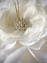 Image 4 of Preorder - White Hanging Peony (with pearls) 