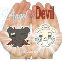Image 1 of angel & devil die cut stickers