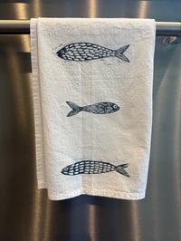 Image 3 of Fish Pattern Tea Towels  (SET OF 2) - Hand Stamped