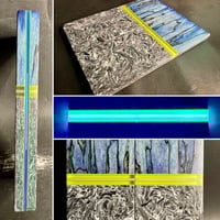 Image 1 of Spalted Tamarind & Fat Carbon GLOW Segmented Knife Scales