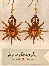 Image 5 of Handcrafted Resin Sun Goddess Charm w/ Sun Earrings 
